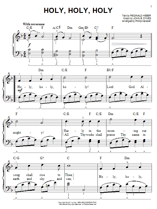Product picture to: Holy, Holy, Holy (arr. Phillip Keveren)