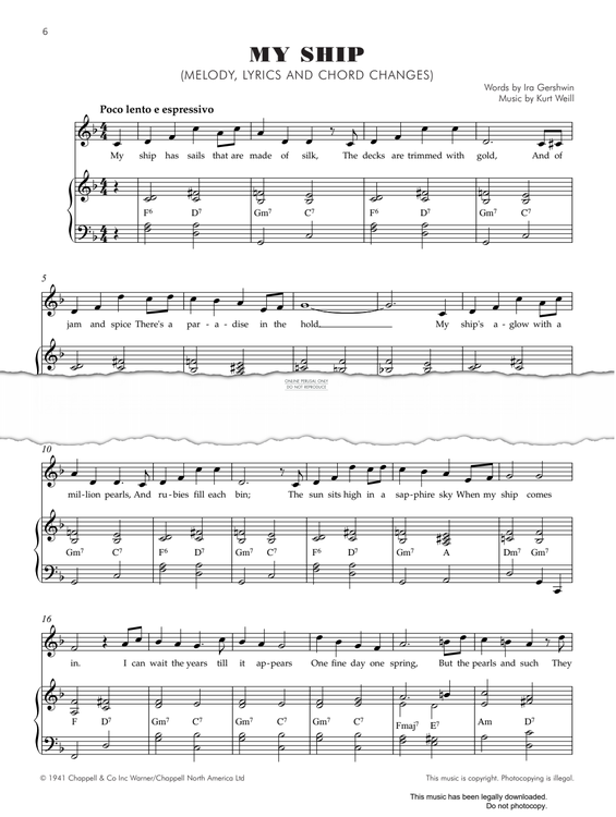 Product gallery: Page 1 of 1 My Ship (from "Lady In The Dark"), Kurt Weill