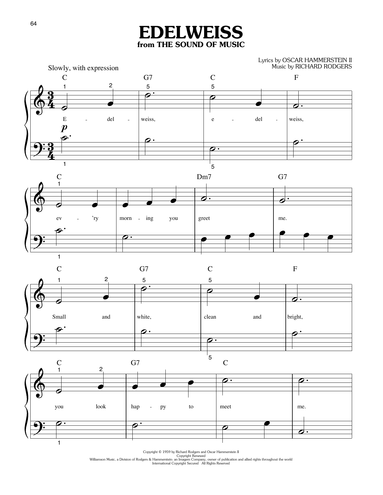 Produktgalerie: Seite 1 von 1 Edelweiss (from The Sound Of Music), Rodgers & Hammerstein, Klavier