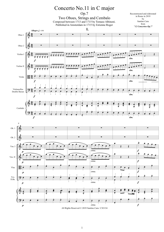 Product picture to: Concerto No.11 in C-Dur Op.7Tomaso Albinoni