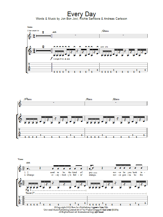 Produktgalerie: Seite 1 von 1 Everyday, Bon Jovi, Gitarre