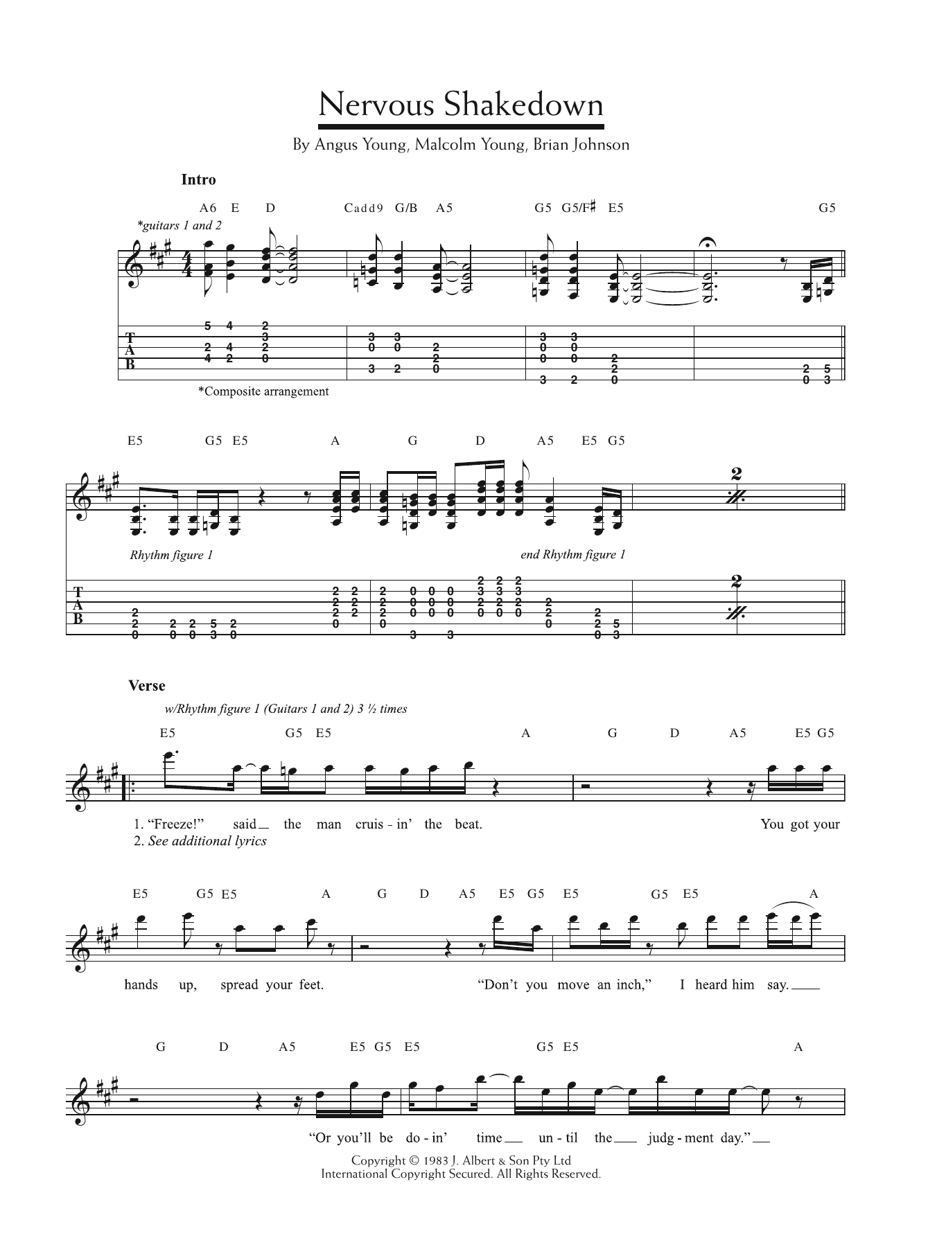 Produktgalerie: Seite 1 von 1 Nervous Shakedown, AC/DC, Gitarre
