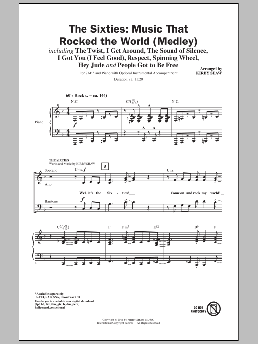 Produktgalerie: Seite 1 von 1 The Sixties: Music That Rocked The World, Kirby Shaw, Chor