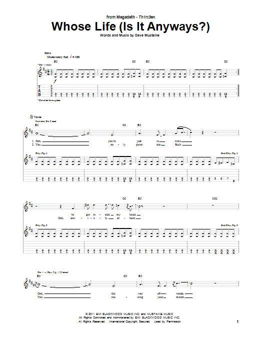 Product gallery: Page 1 of 1 Whose Life (Is It Anyways?), Megadeth
