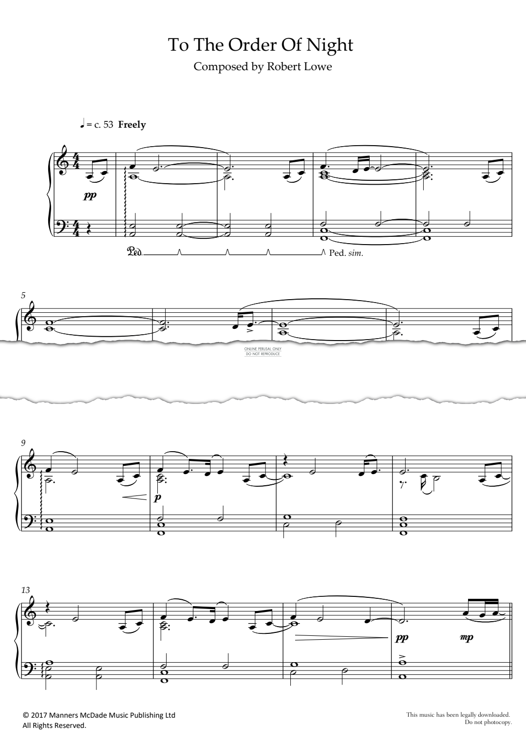 Produktgalerie: Seite 1 von 1 To The Order Of Night, Robert Lowe, Klavier