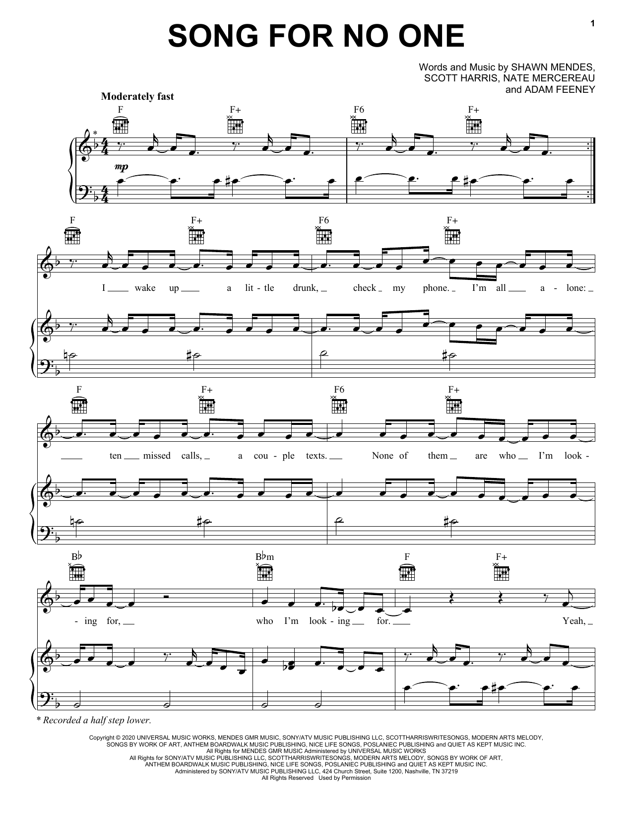Produktbild zu: Song For No One