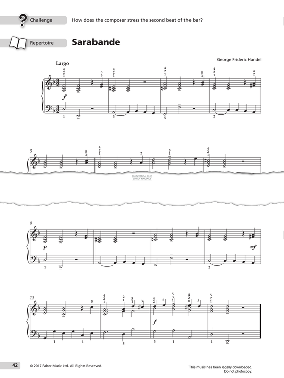Produktgalerie: Seite 1 von 1 Sarabande, George Frideric Handel, Klavier