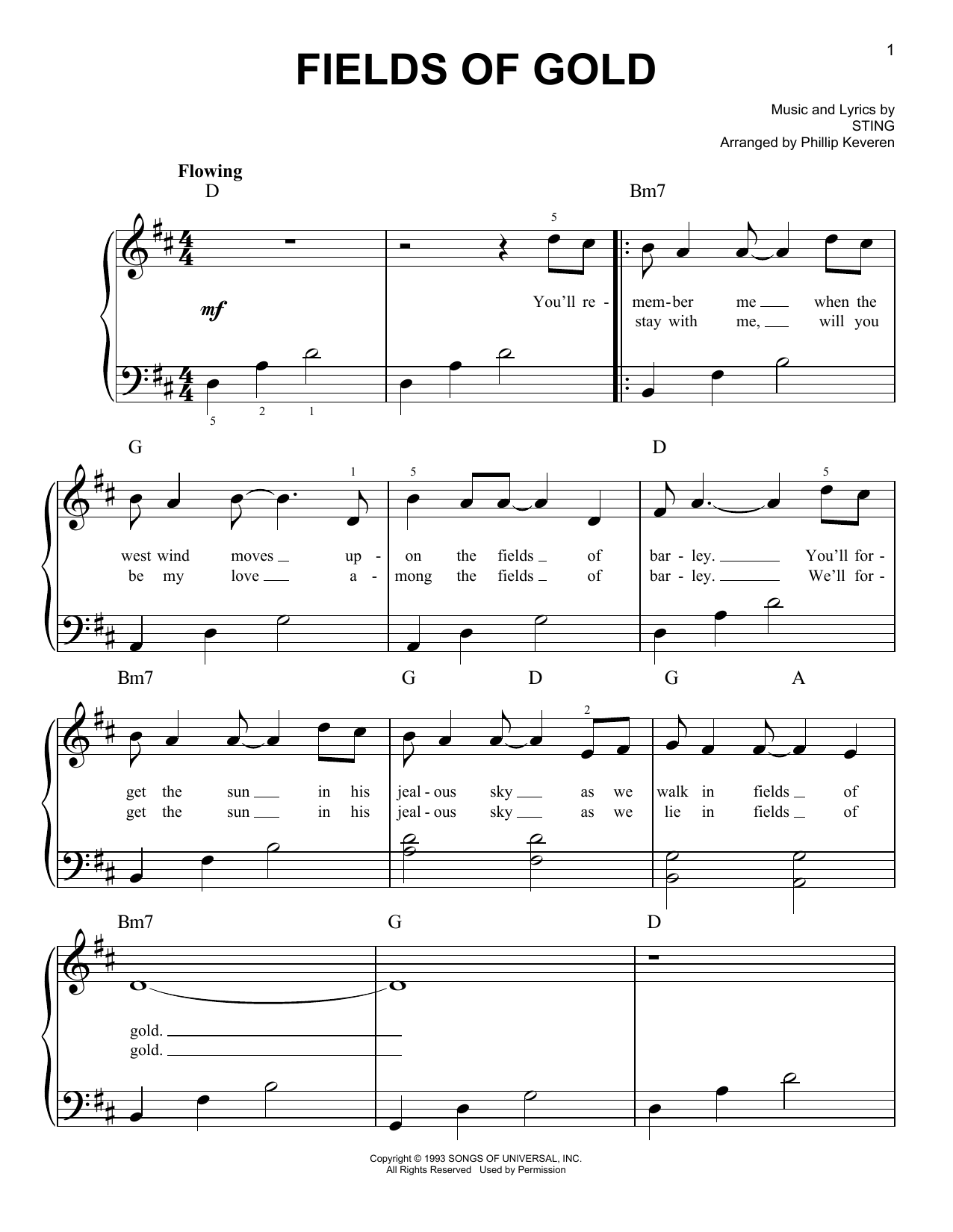 Product picture to: Fields Of Gold (arr. Phillip Keveren)