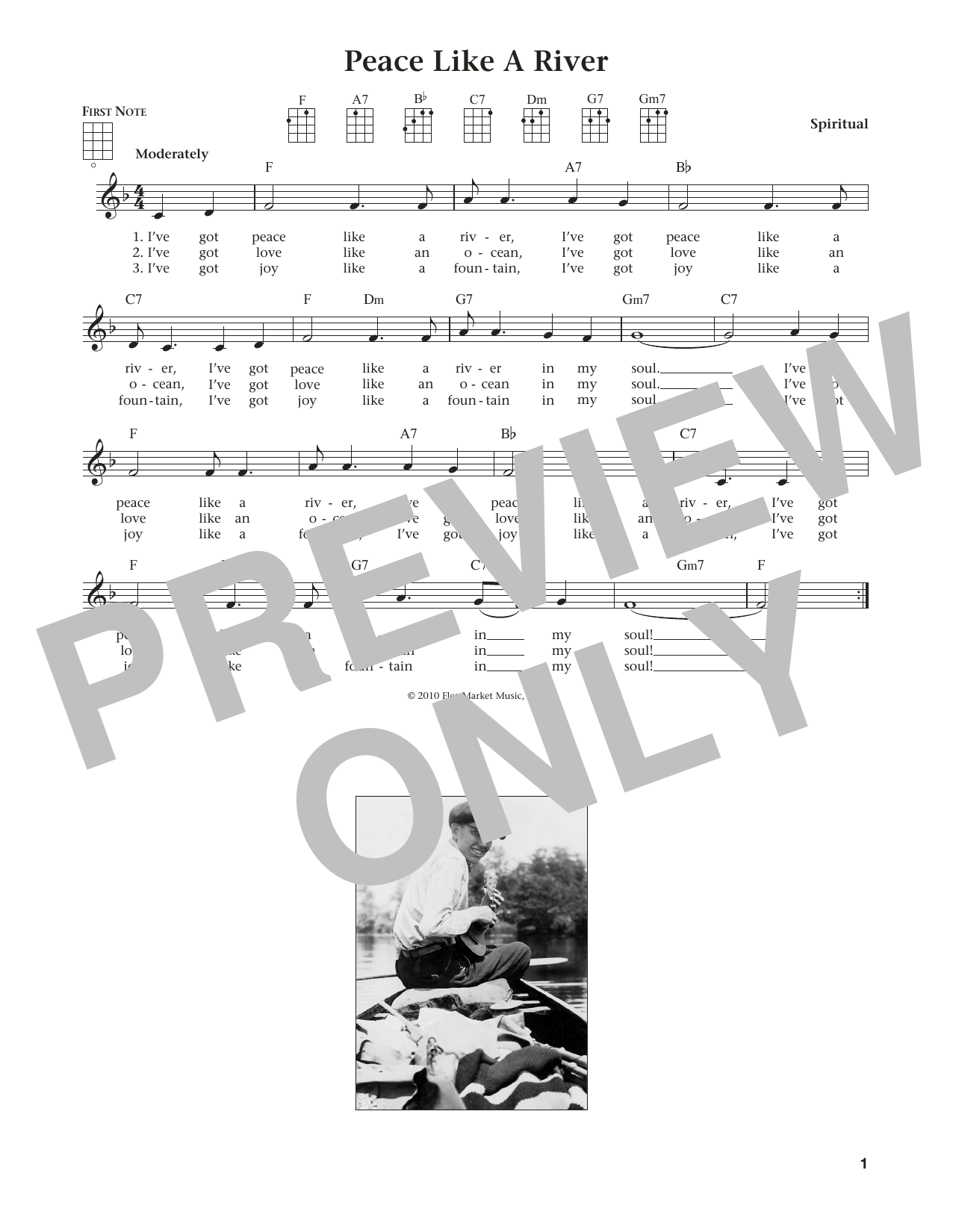 Product gallery: Page 1 of 1 I've Got Peace Like A River (from The Daily Ukulele) (arr. Liz and Jim Beloff), Traditional