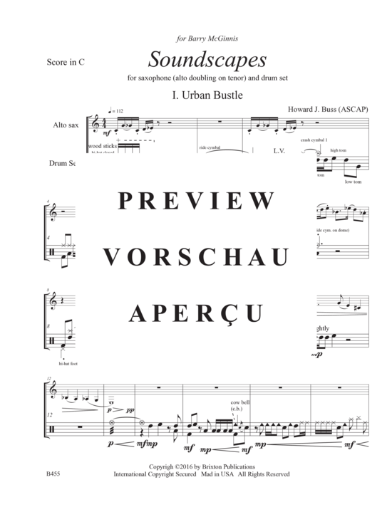 Product gallery: Page 5 of 21 Soundscapes (Saxophon (Es-Alt, das sich mit B-Tenor verdoppelt) , ,  and drums)