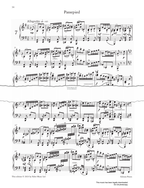 Produktgalerie: Seite 1 von 1 Passepied (from 'Cinderella' Ten Pieces Op.97), Sergei Prokofiev, Klavier