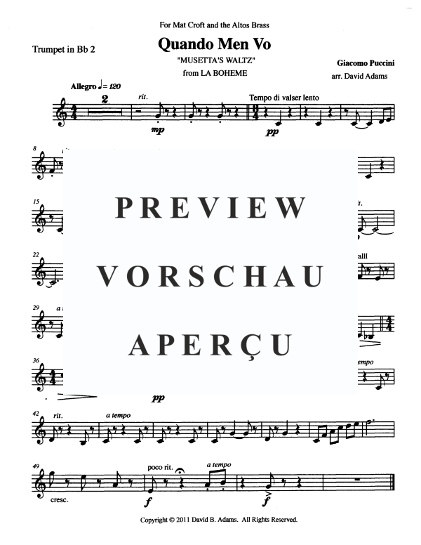 Product gallery: Page 10 of 11 Musetta's Waltz, , Brass Quintet