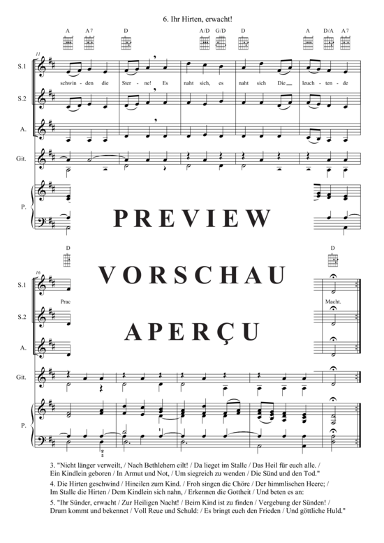 Produktgalerie: Seite 3 von 3 Ihr Hirten, erwacht , , (Frauenchor, Gitarre + Klavier)