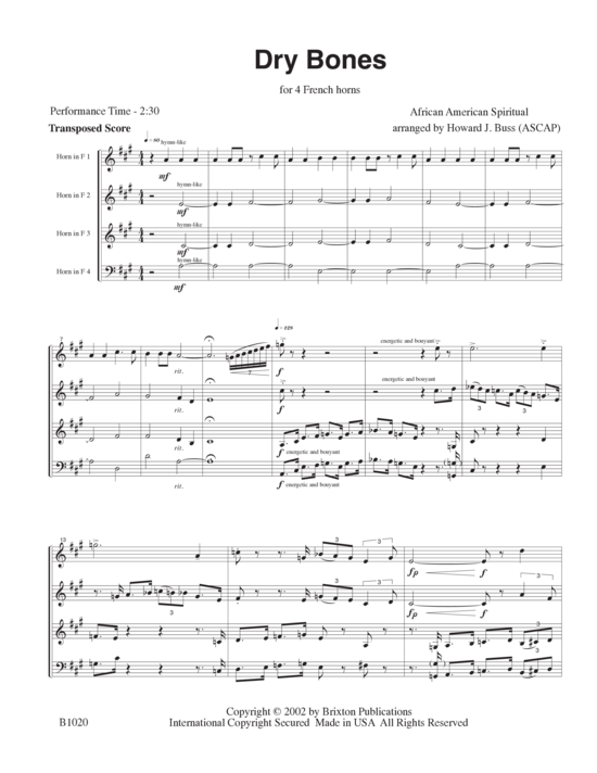 Produktbild zu: Dry Bones Traditional African American Spiritual