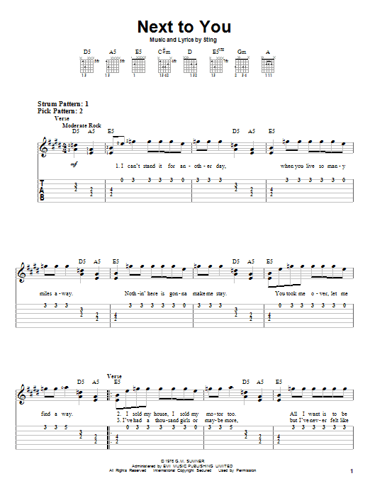 Product gallery: Page 1 of 1 Next To You, The Police