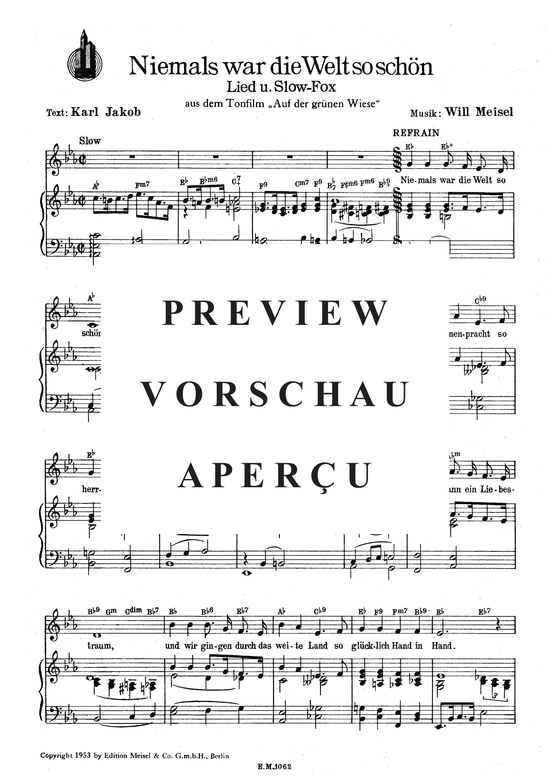 Produktgalerie: Seite 3 von 3 Niemals war die Welt so schön, , Klavier und Gesang