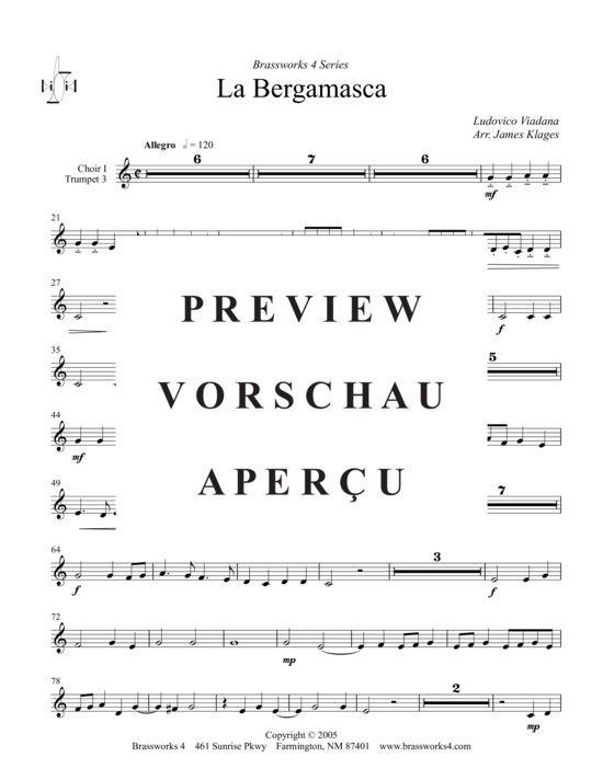 Product gallery: Page 14 of 21 La Bergamasca , , (Trumpet Ensemble)