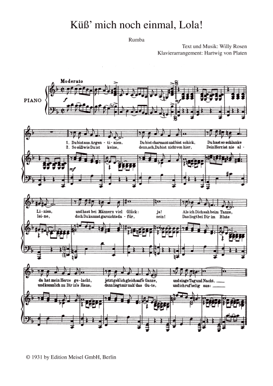 Produktbild zu: Küss mich noch einmal, Lola