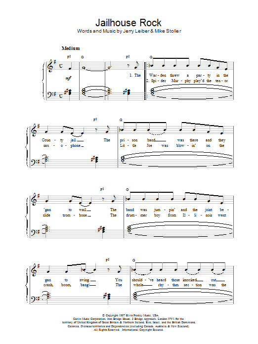 Produktgalerie: Seite 1 von 1 Jailhouse Rock, Elvis Presley, Klavier