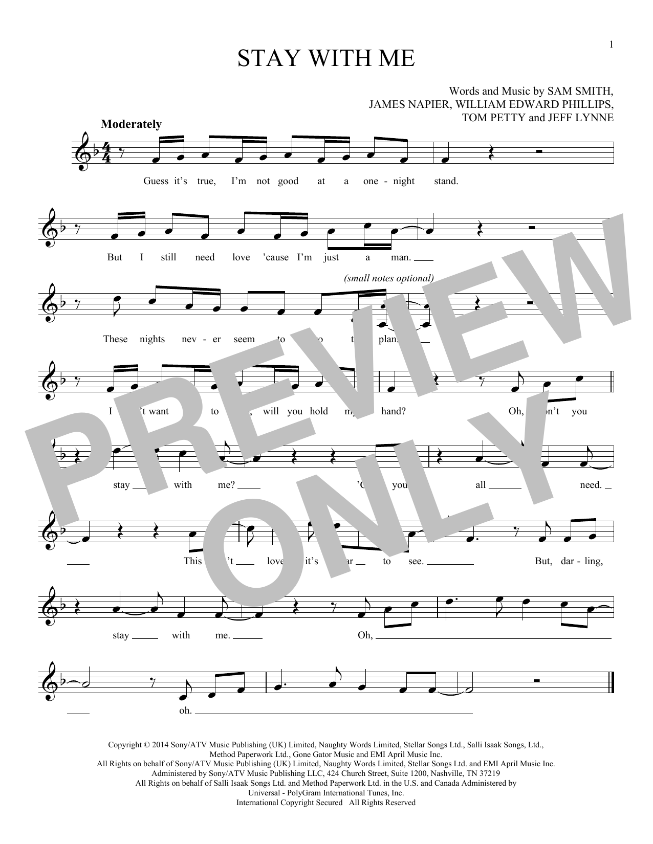 Product gallery: Page 1 of 1 Stay With Me, Sam Smith