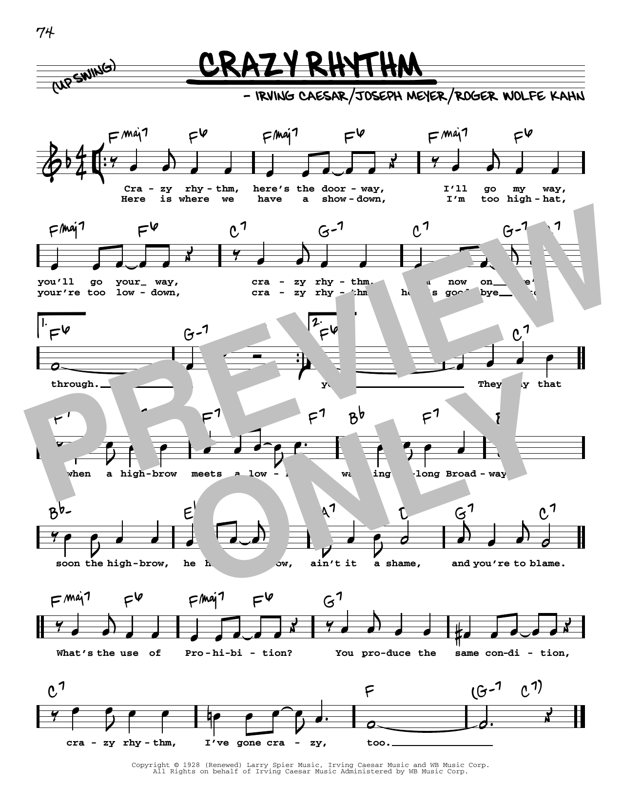 Product picture to: Crazy Rhythm (High Voice)