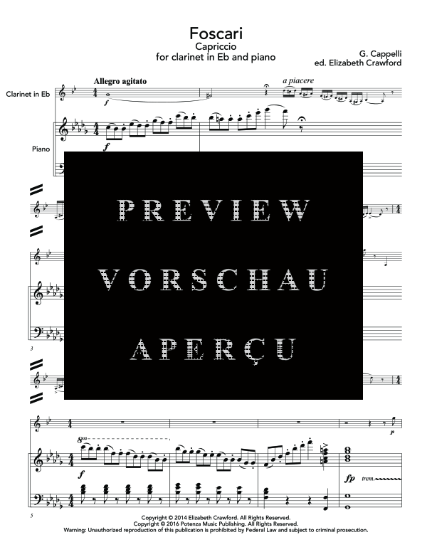 Product gallery: Page 5 of 11 Capriccio sull´ Opera Foscari, , (clarinet in E flat and piano)
