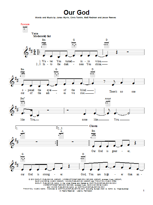 Product gallery: Page 1 of 1 Our God, Chris Tomlin