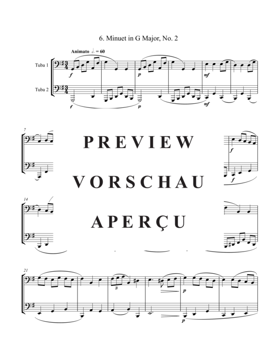 Produktgalerie: Seite 7 von 8 Duette aus Notenbüchlein für Anna Magdalena , , (2x Tuba)