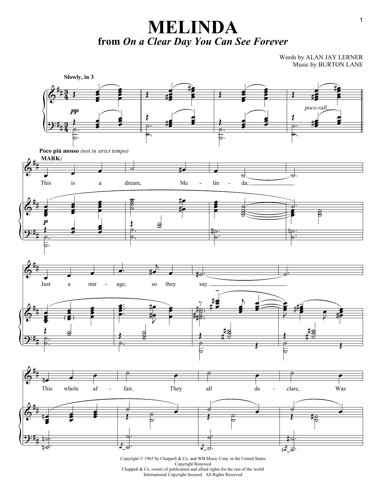 Produktbild zu: Melinda (from On a Clear Day You Can See Forever)
