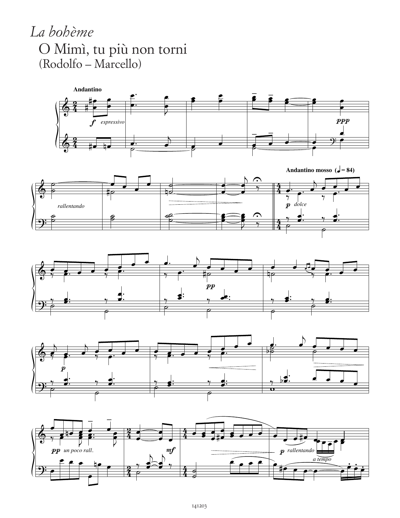 Produktbild zu: O Mimì, tu più non torni (from La Bohème)