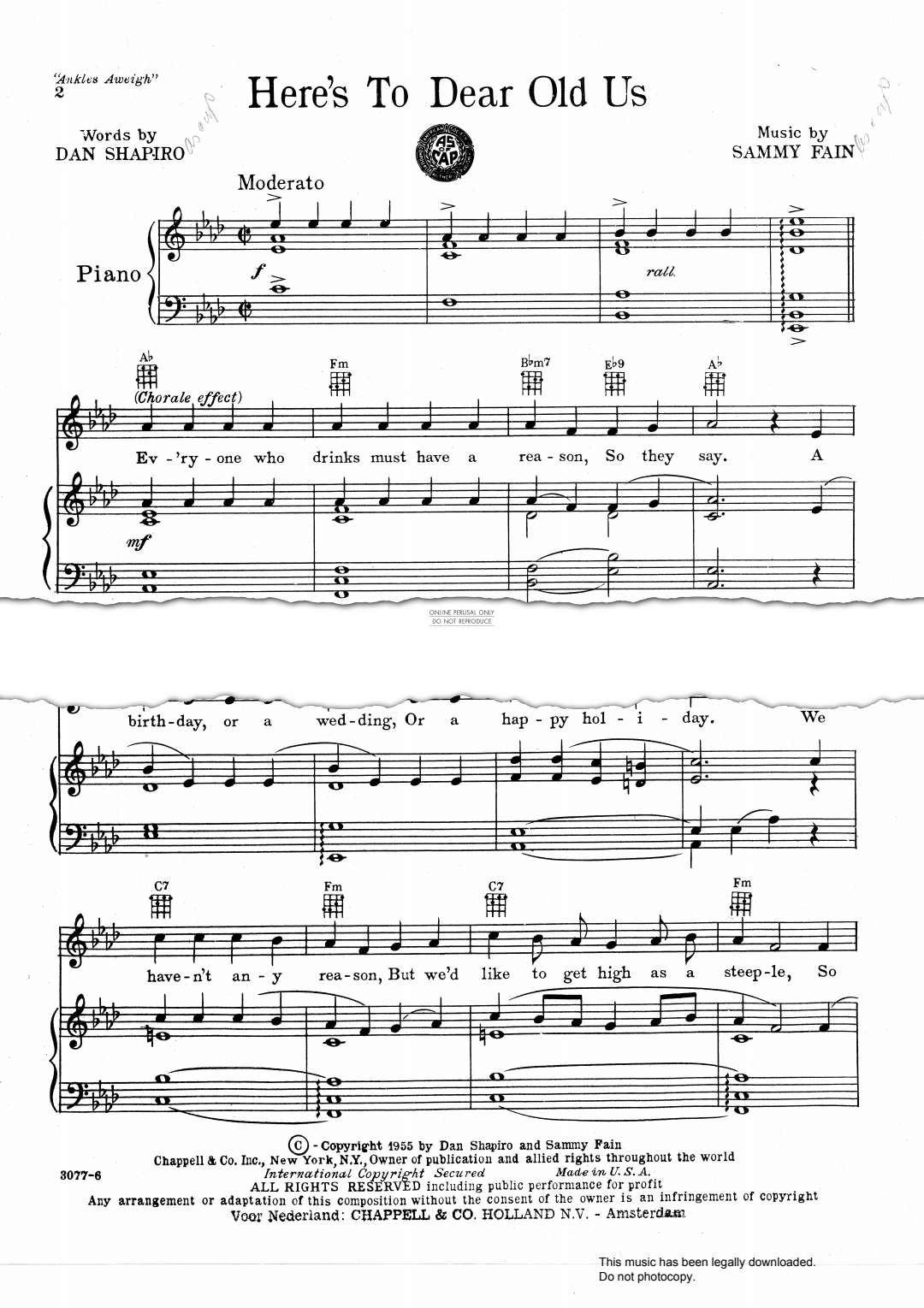 gallery: Here's To Dear Old Us (from 'Ankles Aweigh'), Sammy Fain