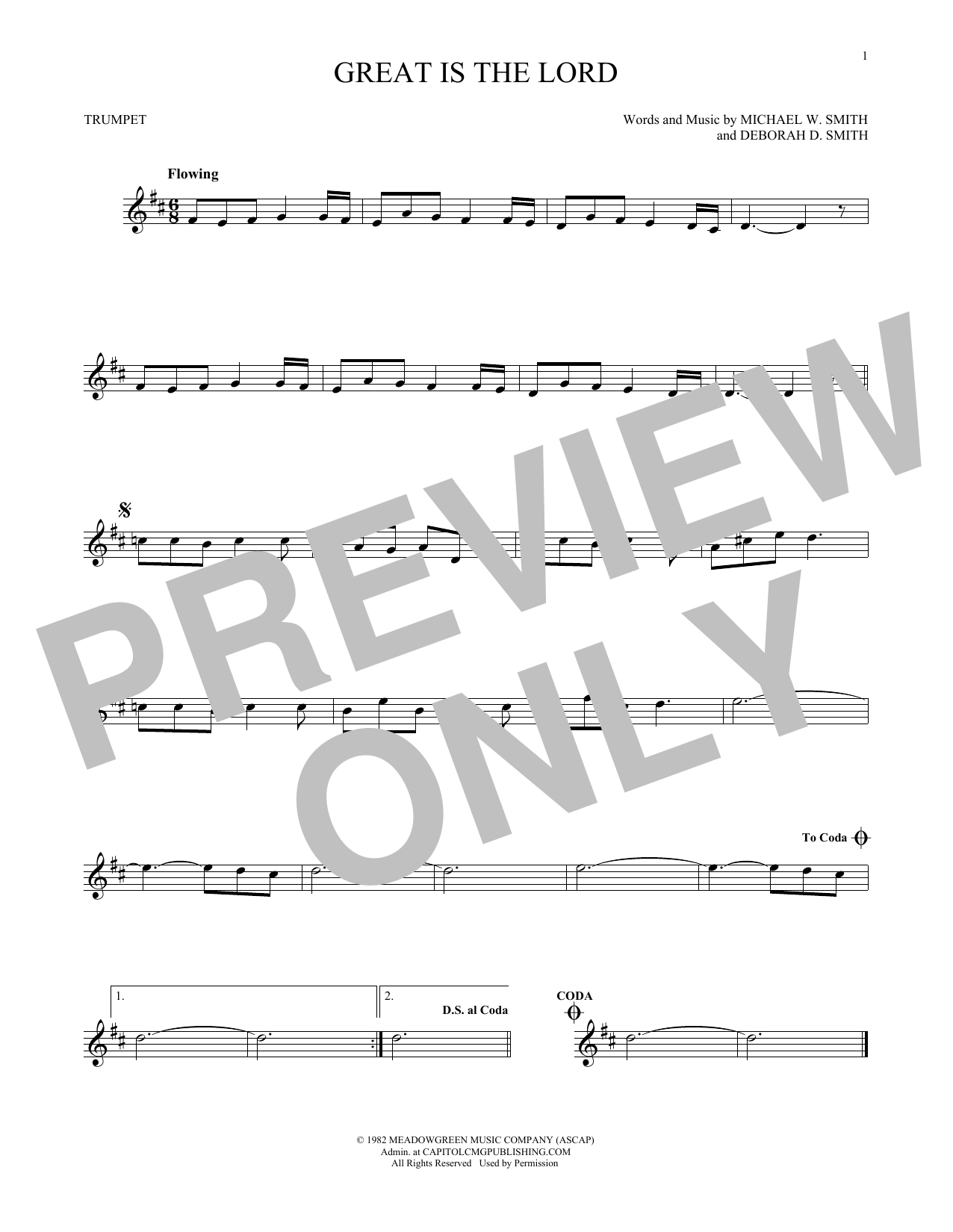 Produktgalerie: Seite 1 von 1 Great Is The Lord, Michael W. Smith, Trompete