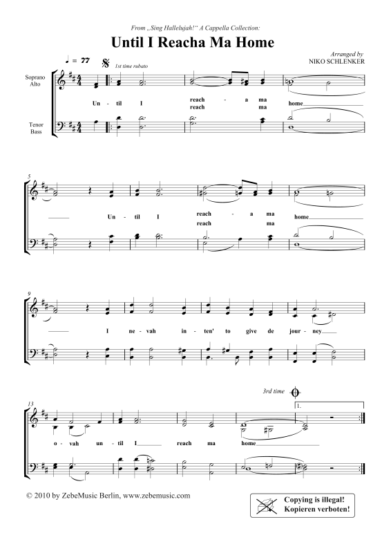 Product gallery: Page 1 of 5 Until I Reacha Ma Home, , Mixed Choir