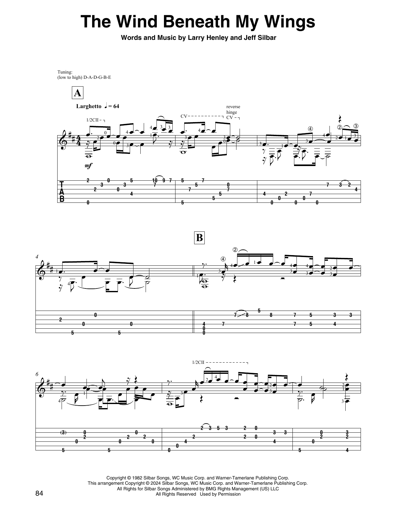 Product picture to: The Wind Beneath My Wings (arr. David Jaggs)
