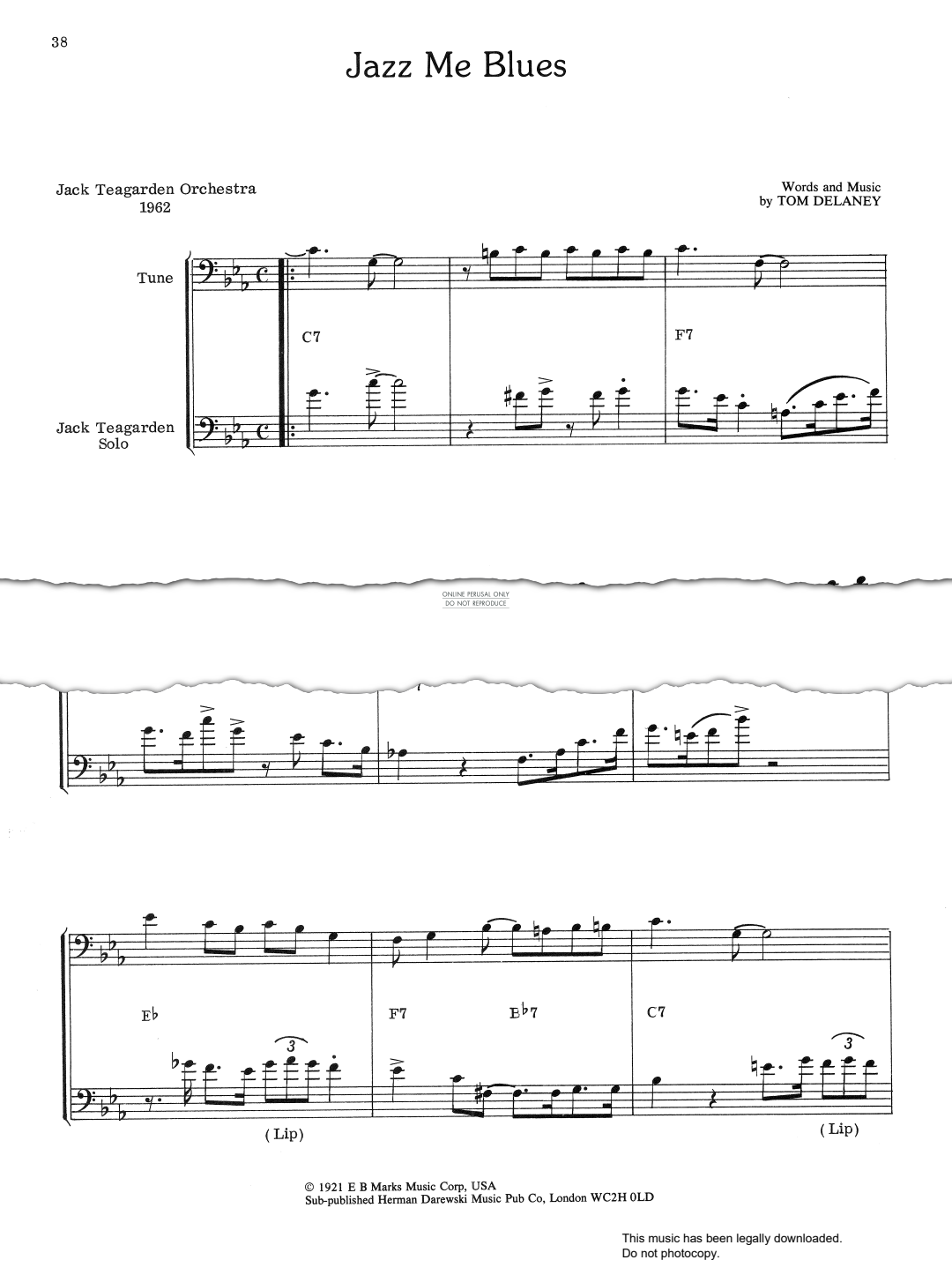 Product gallery: Page 1 of 1 Jazz Me Blues, Jack Teagarden