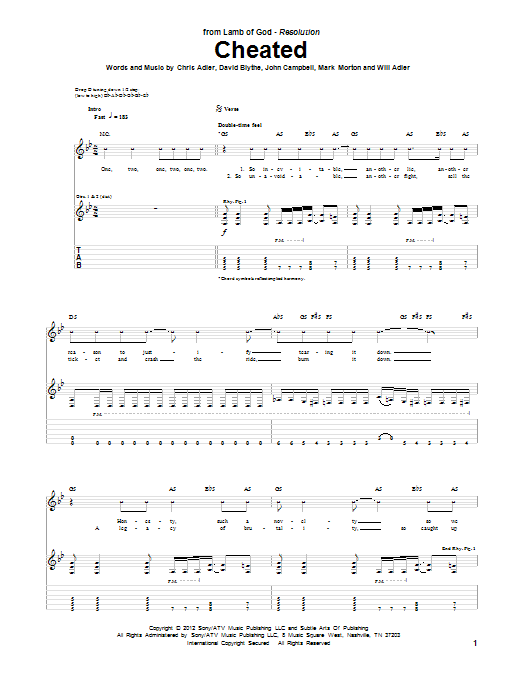 Product gallery: Page 1 of 1 Cheated, Lamb Of God