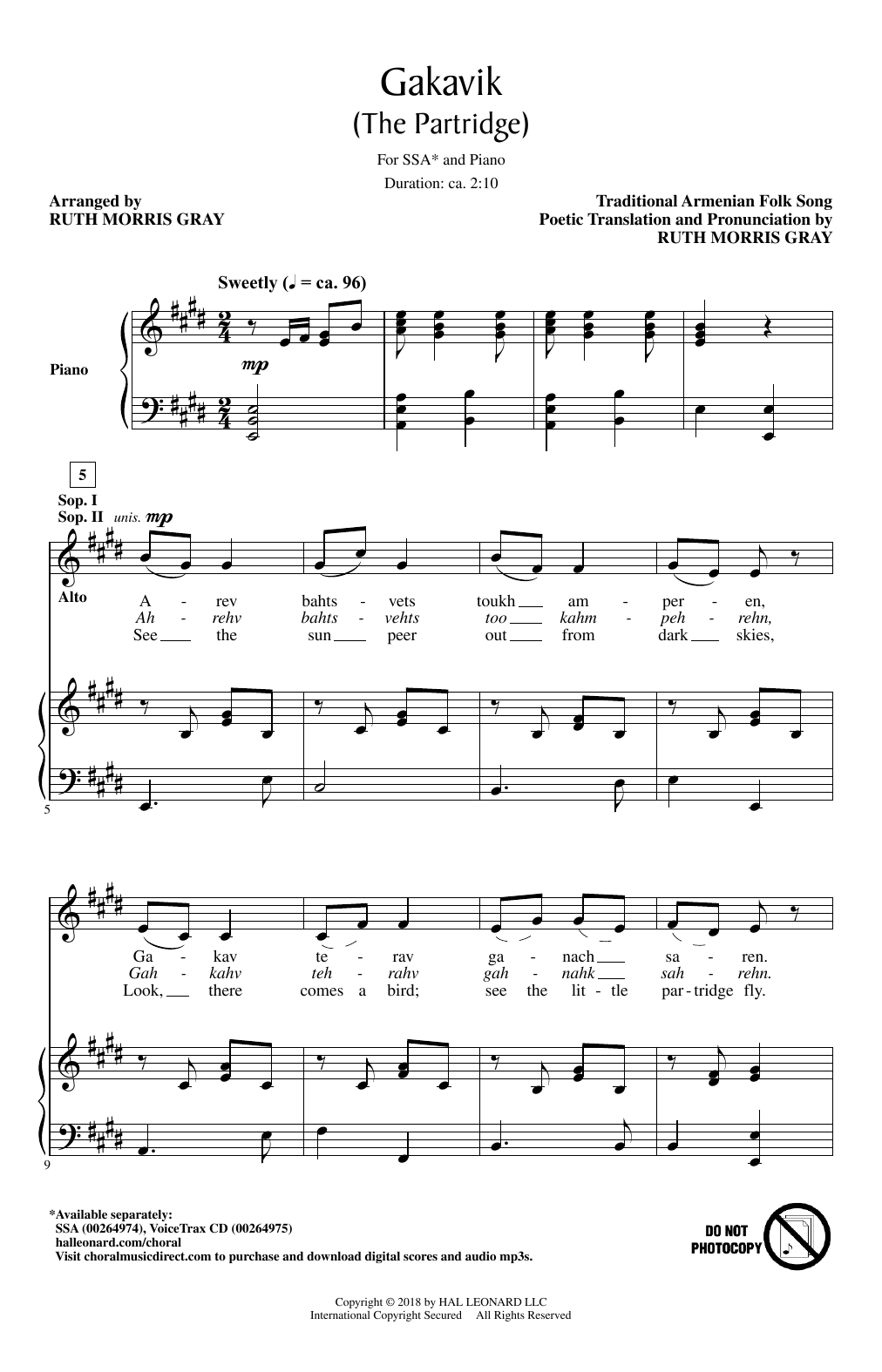 Produktgalerie: Seite 1 von 1 Gakavik (The Partridge), Ruth Morris Gray, Chor