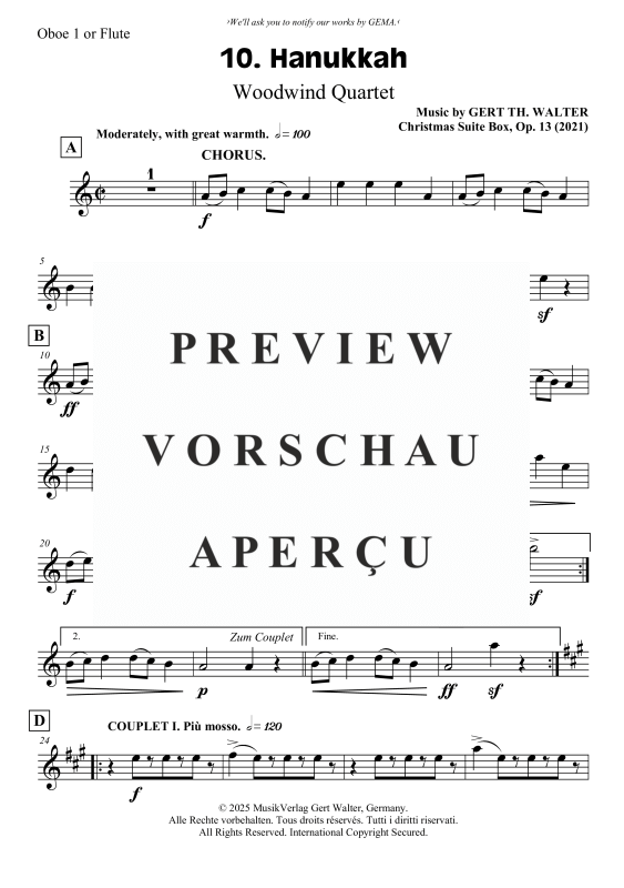 gallery: Hanukkah, , Holzbläser Quartett - Flexible Besetzung