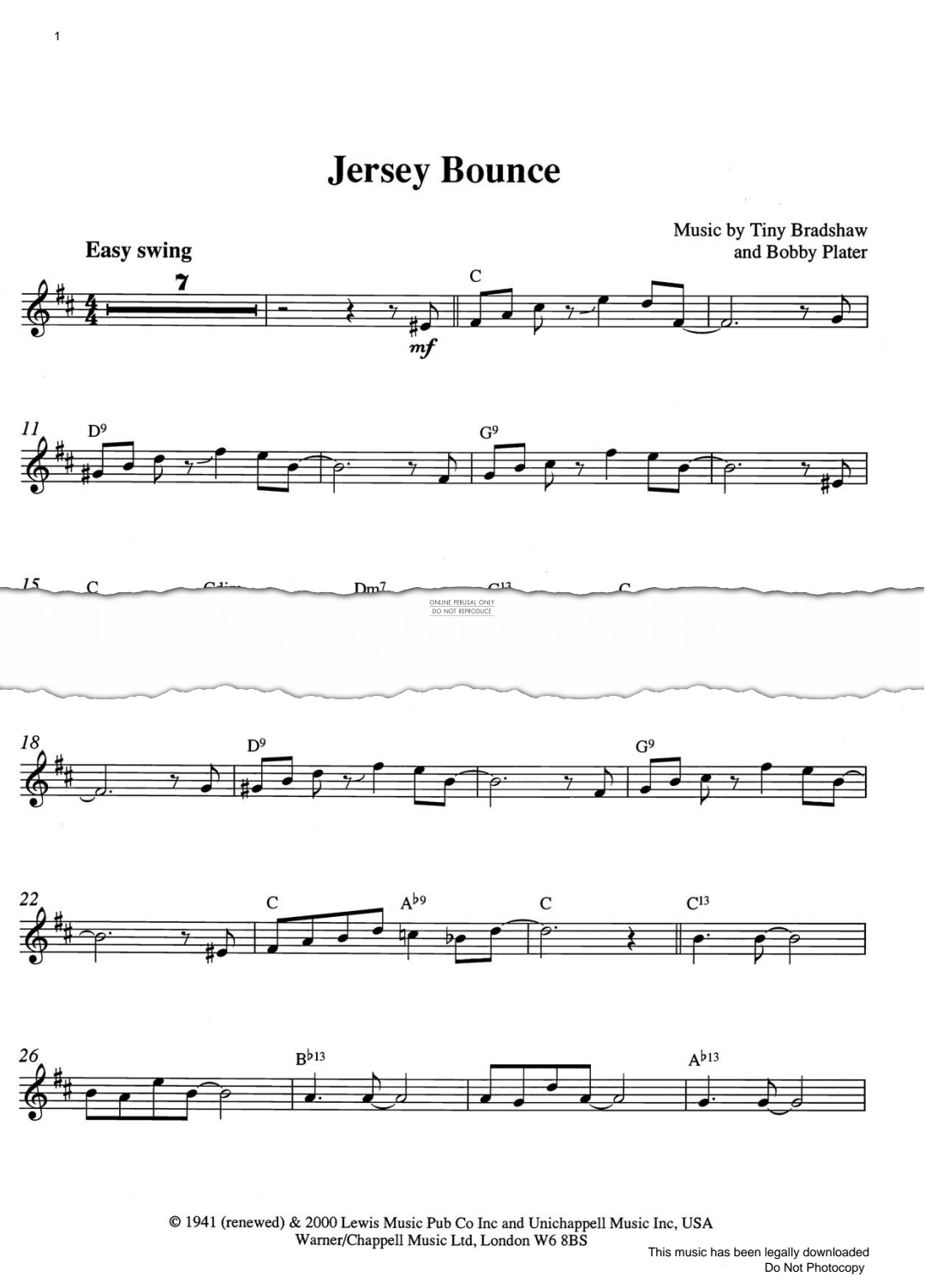 Produktgalerie: Seite 1 von 1 Jersey Bounce, Tiny Bradshaw, Trompete