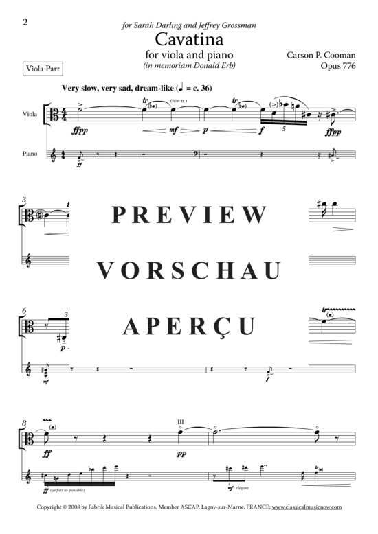 Product gallery: Page 8 of 11 Cavatine , , (viola + piano)