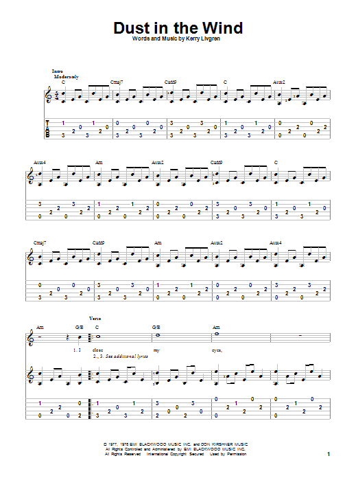 Produktgalerie: Seite 1 von 1 Dust In The Wind, Kansas, Gitarre