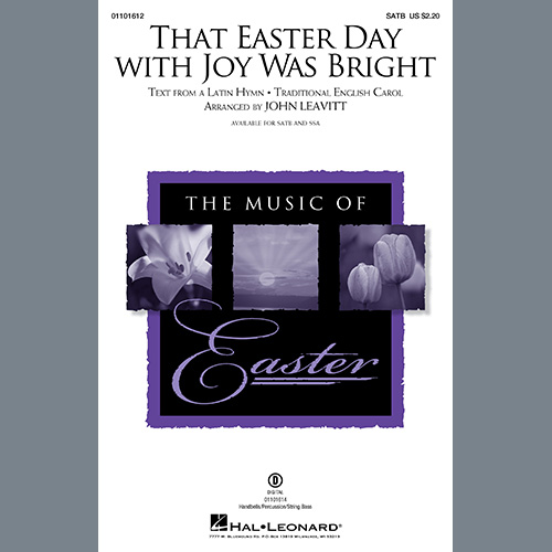 cover: That Easter Day With Joy Was Bright (arr. John Leavitt), Traditional English Carol, Chor