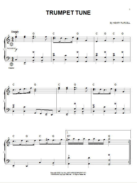 Product gallery: Page 1 of 1 Trumpet Tune, Henry Purcell