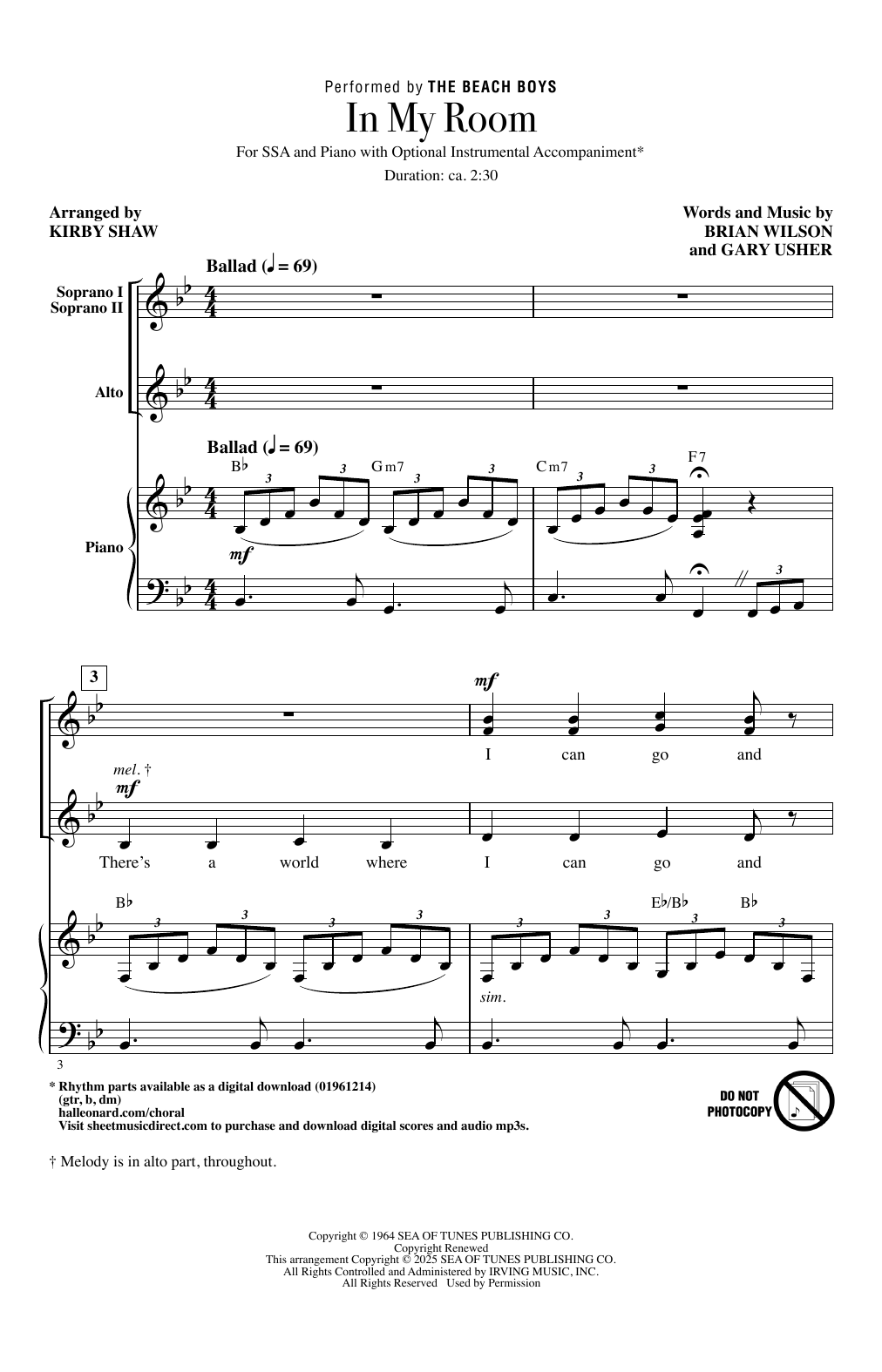 Produktgalerie: Seite 1 von 1 In My Room (arr. Kirby Shaw), The Beach Boys, Chor