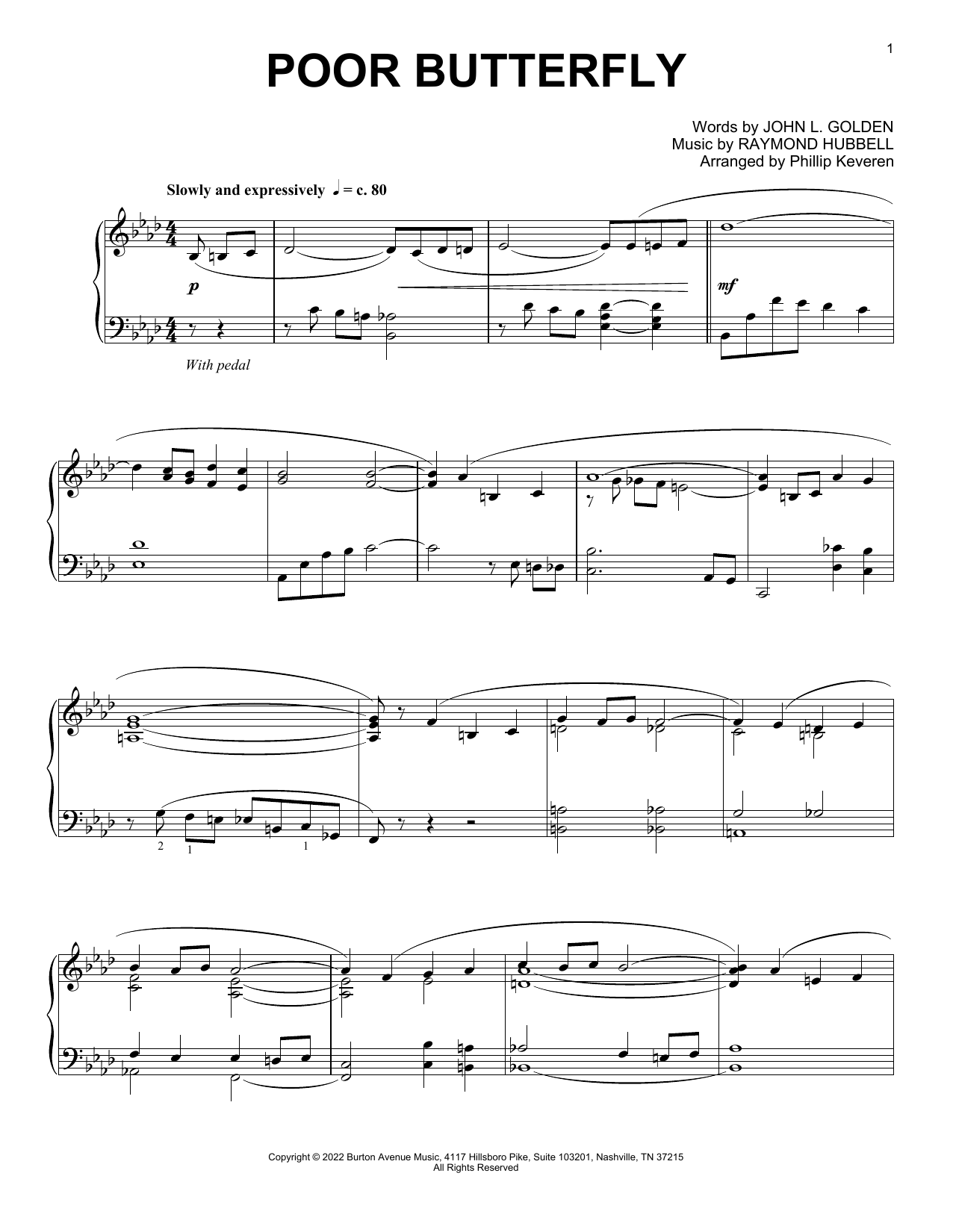 Produktbild zu: Poor Butterfly (arr. Phillip Keveren)