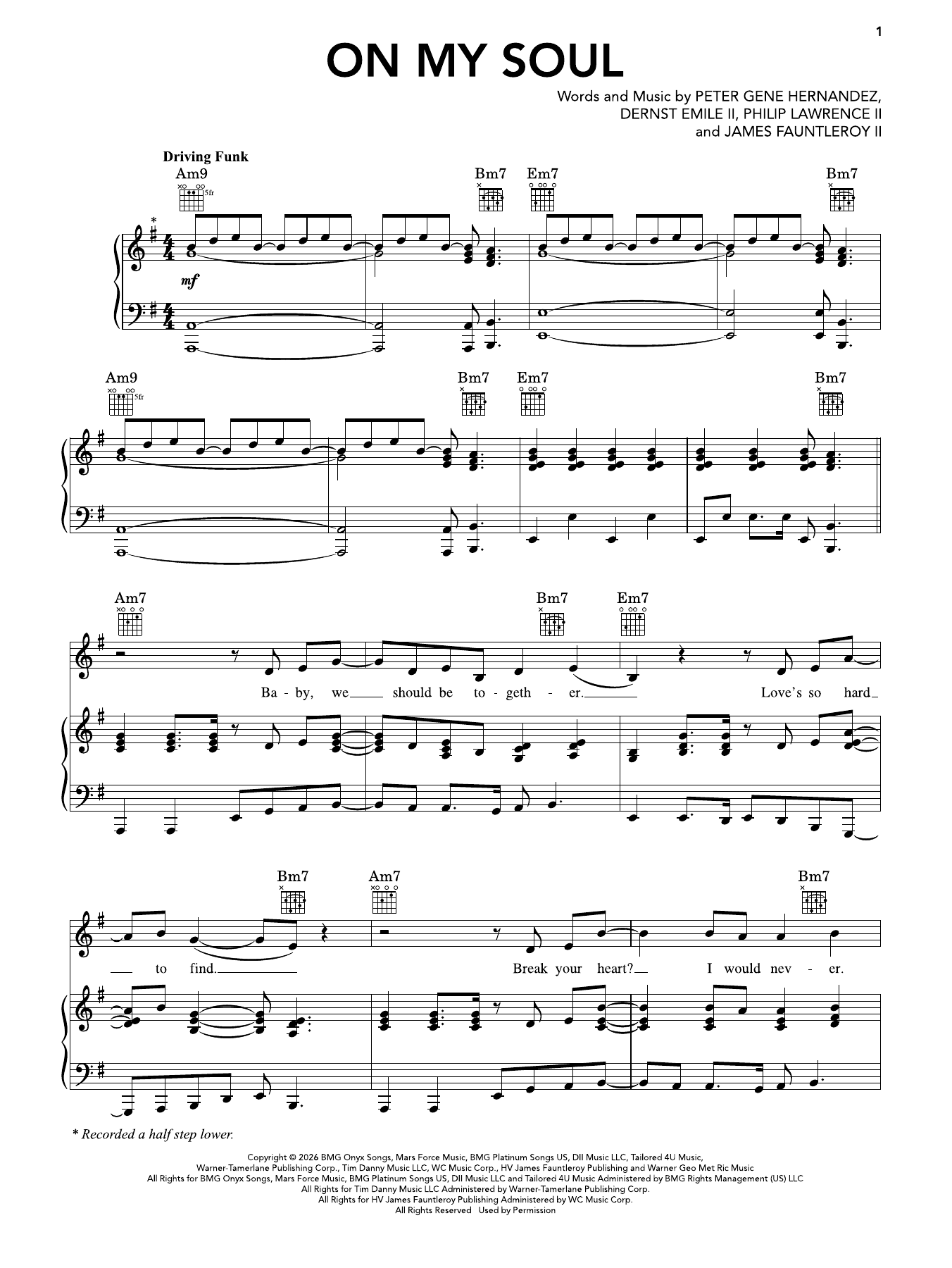 Produktgalerie: Seite 1 von 1 On My Soul, Bruno Mars, Gesang, Gitarre, Klavier