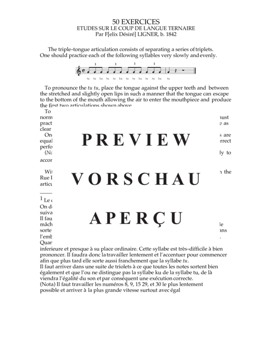 Produktgalerie: Seite 3 von 21 50 Exercises Sur Le Coup De Langue Ternaire, , 