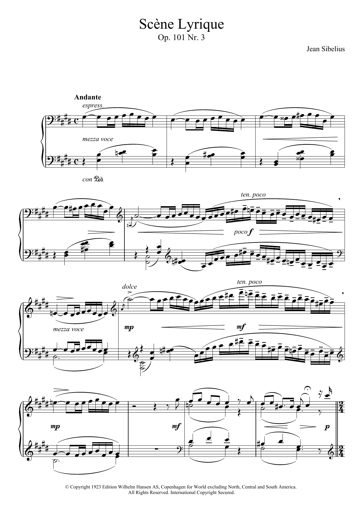 Product picture to: 5 Morceaux Romantiques, Op.101 - III. Scene Lyrique