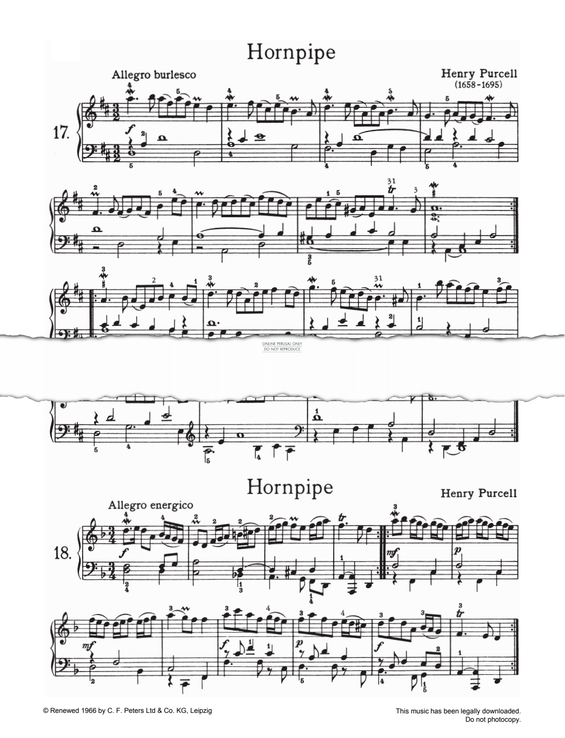Produktgalerie: Seite 1 von 1 Hornpipe, Henry Purcell, Klavier