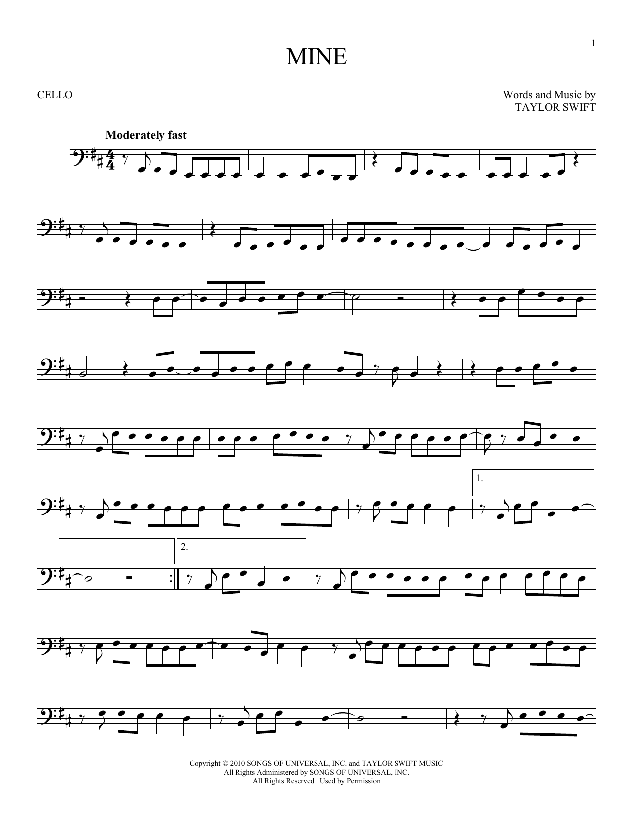 Produktgalerie: Seite 1 von 1 Mine, Taylor Swift, Violoncello